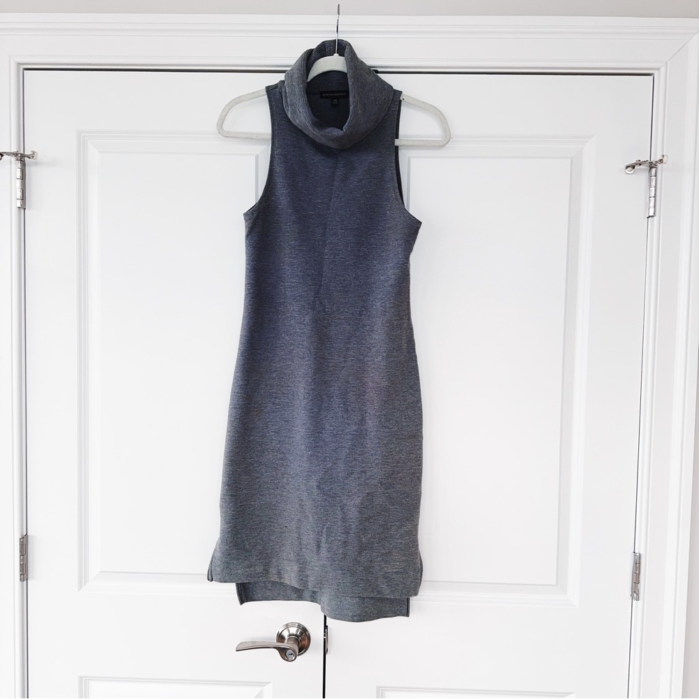 Turtleneck Midi Ribbed Dress